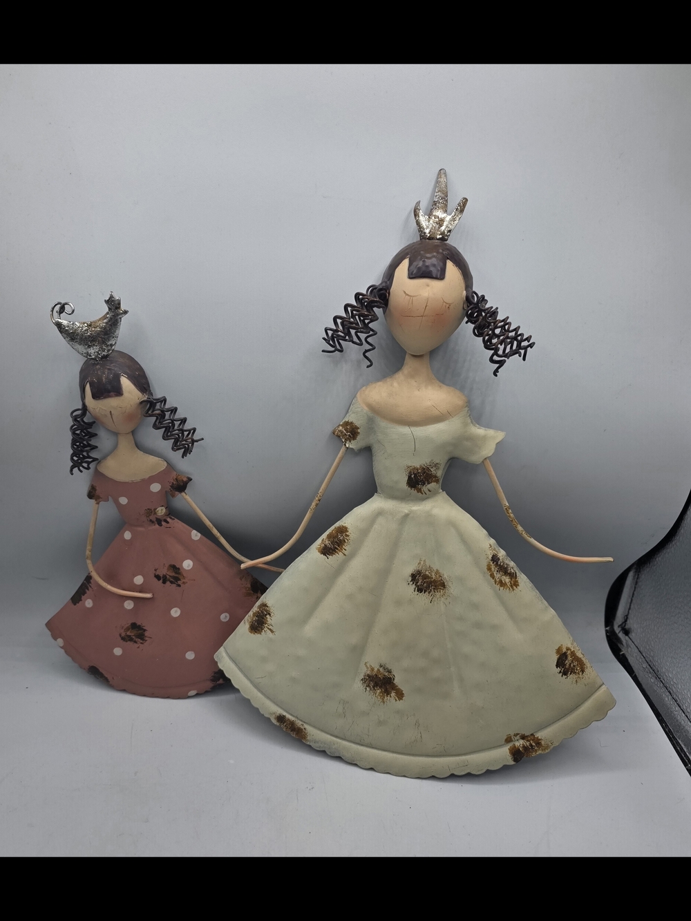 Whimsical Princess Wall Sculptures - Cream & Pink Twin Set